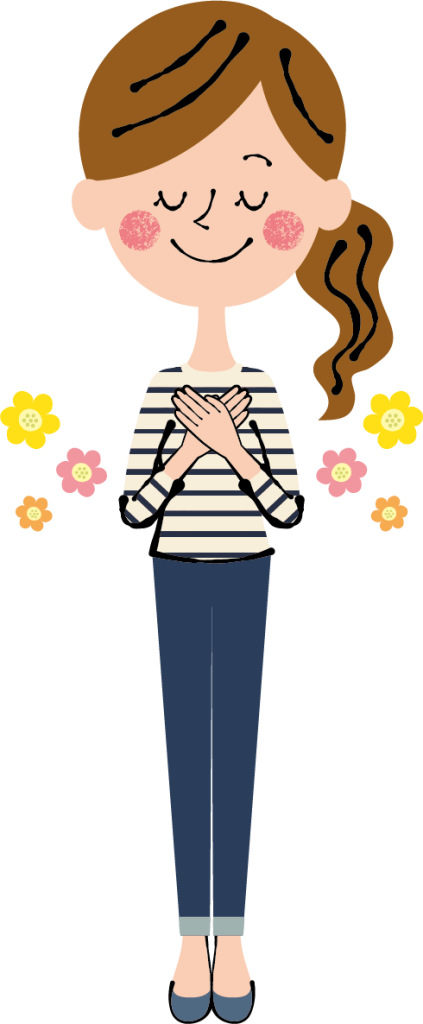 安心する女の人のイラスト