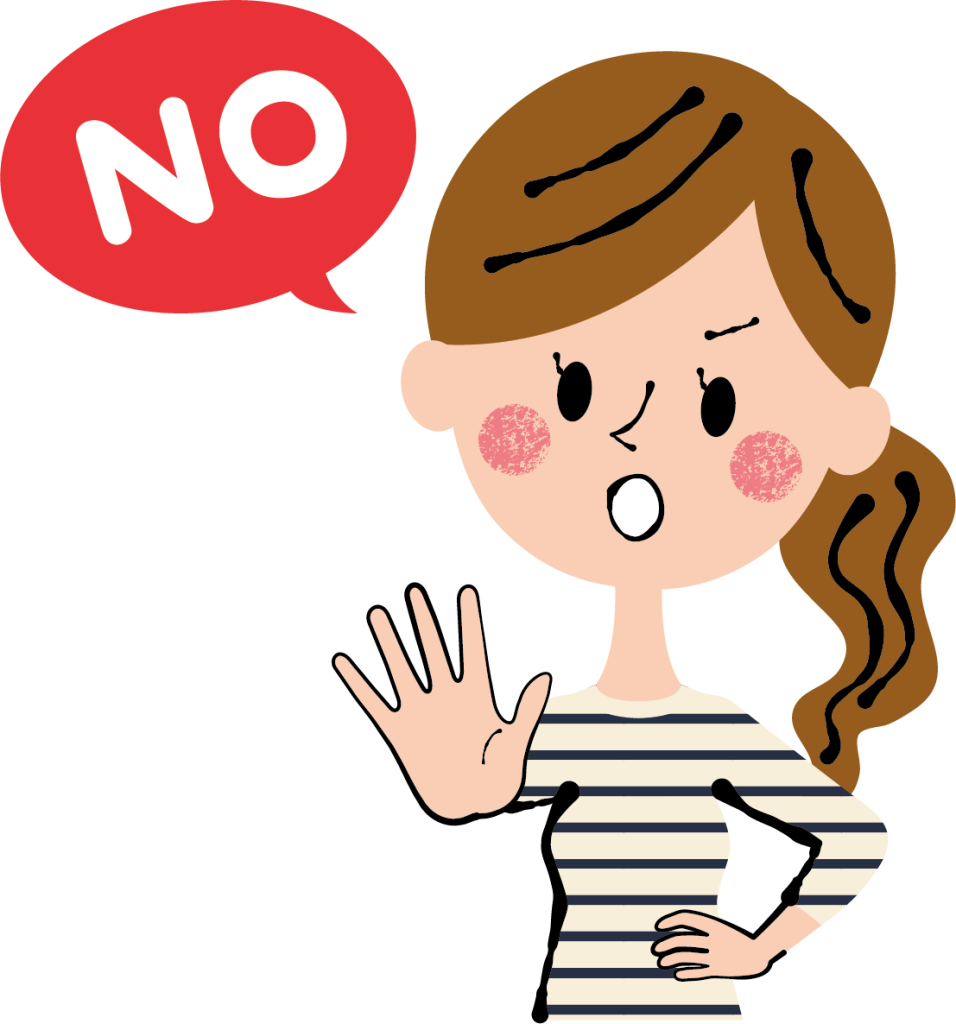 Noと言う女の人のイラスト