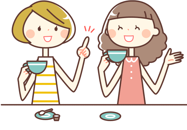 会話をする女の人のイラスト