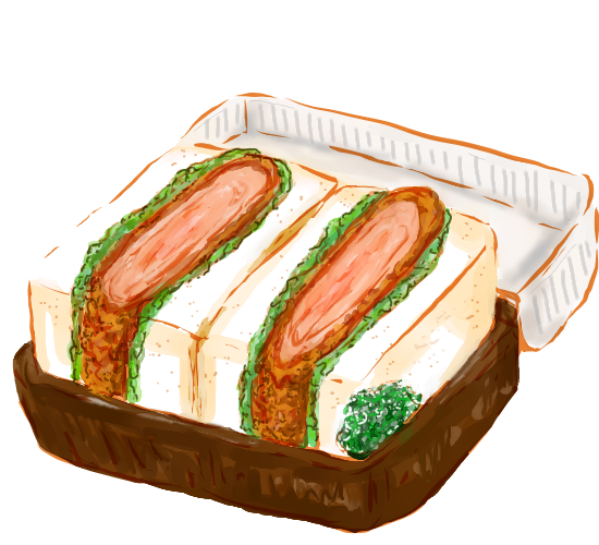 カツサンドのイラスト