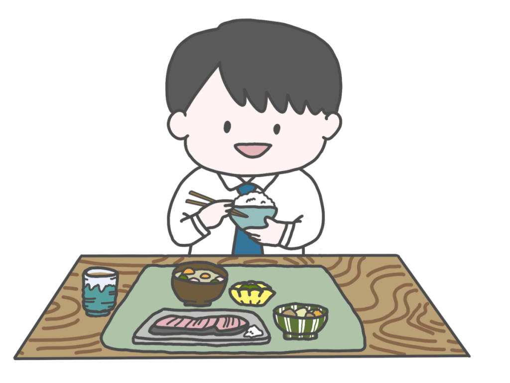 食事する男の人のイラスト