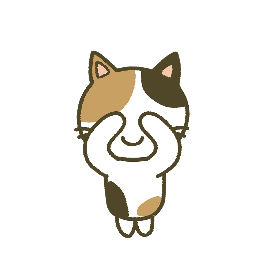 目隠しネコのイラスト