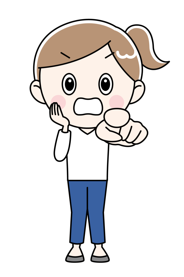 驚く女の人のイラスト
