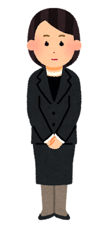 喪服の女の人のイラスト