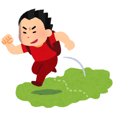 逃亡する男の人のイラスト