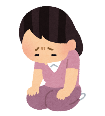 落ち込む女の人のイラスト